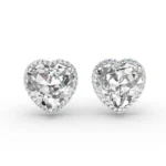 Handmade 2 Ct Heart Diamond Stud Earrings