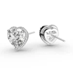 Handmade 2 Ct Heart Diamond Stud Earrings