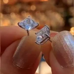 Brilliant 3 Ct Princess Cut 925 Silver Stud Earrings