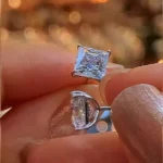Brilliant 3 Ct Princess Cut 925 Silver Stud Earrings