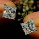 Brilliant 3 Ct Princess Cut 925 Silver Stud Earrings