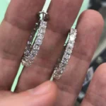 Princess Diamond Hoop Earrings