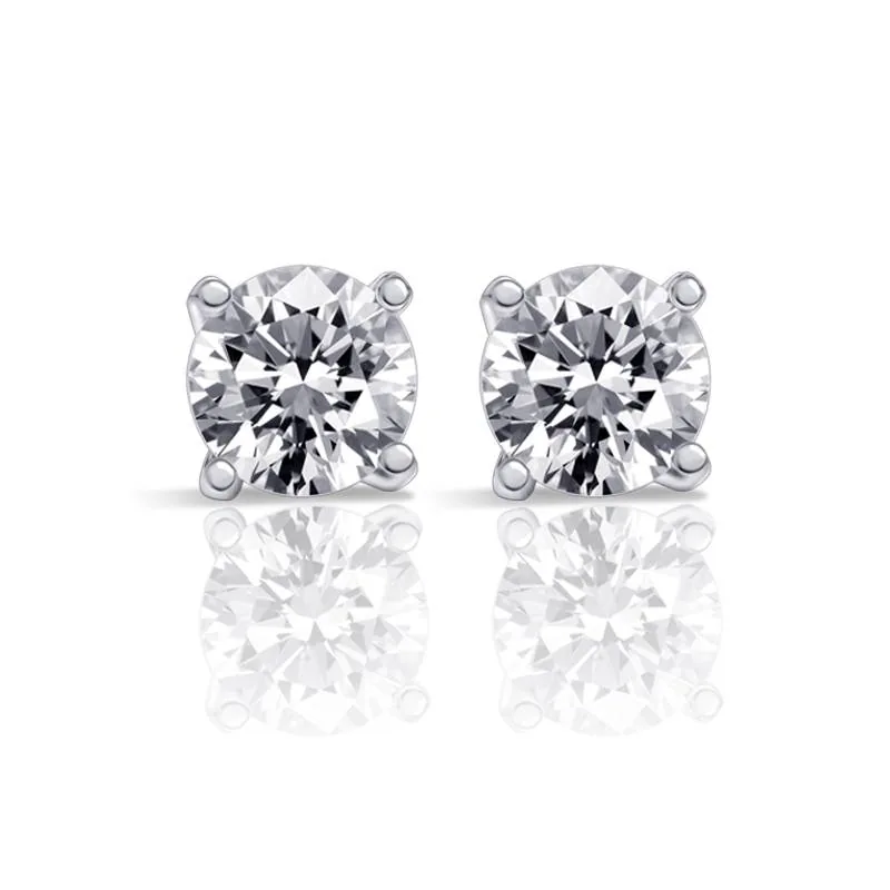 Handmade 1 CT Double Under Halo Diamond Studs Earrings