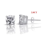 Handmade 2 CT Double Under Halo Diamond Studs Earrings