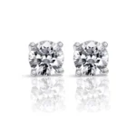 Handmade 2 CT Double Under Halo Diamond Studs Earrings