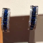 Handmade Sapphire Hoop Earring