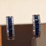 Handmade Sapphire Hoop Earring