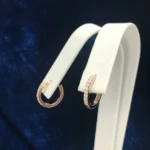 Handmade 0.35 CT Hoop Circle Earrings in Rose Gold