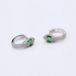 Handmade Green Eye Snake Hoop Earring