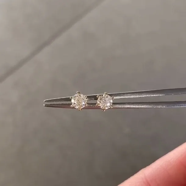 Handmade 1.5ct Round Brilliant Ear Studs in Sterling Silver