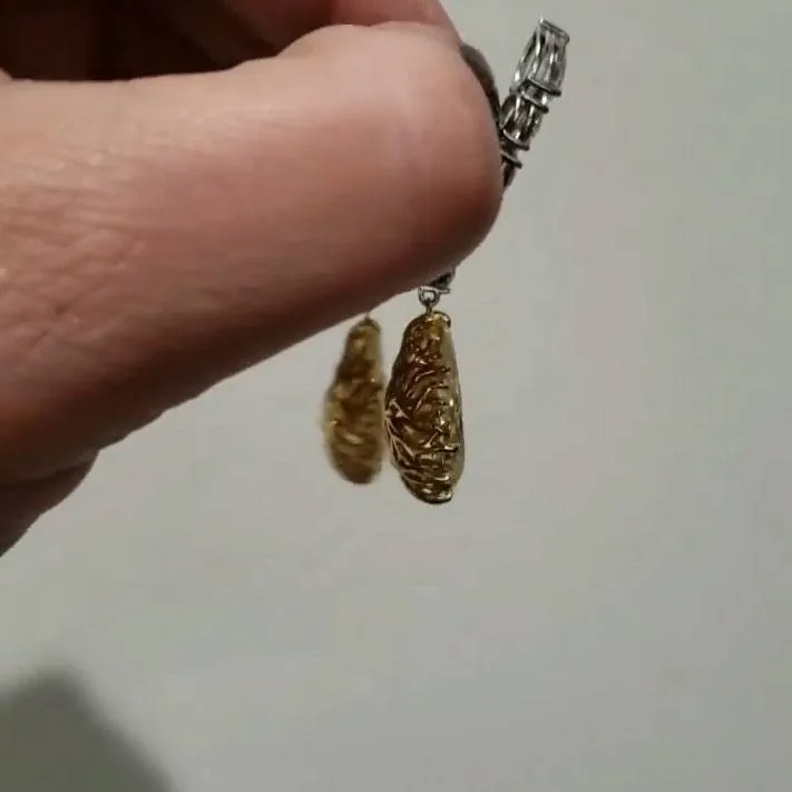 Handmade Fancy Yellow Pear Shape Drop Earrings