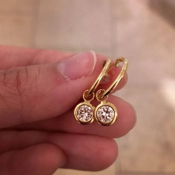 Handmade 1.0 ct.tw Round Brilliant Cut Dangle Earrings