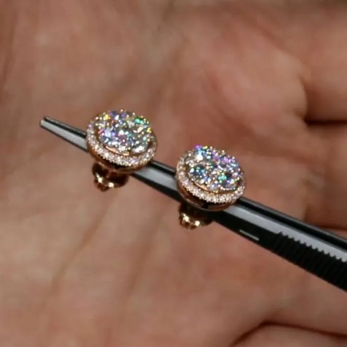 Handmade 2.45 CT Micro Paved Lab-created Sapphire Stud Earrings