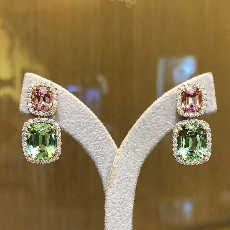 Fashion Cushion Cut Dangle Earrings
