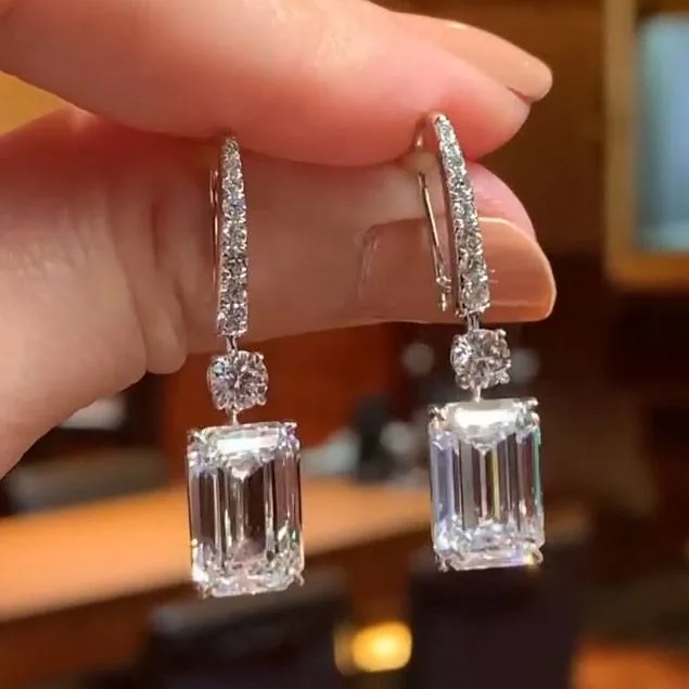Fashion Dangle Emerald Cut Earrings