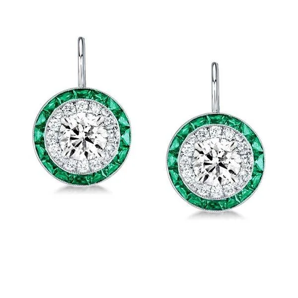 Handmade Emerald Sapphire Drop Earrings