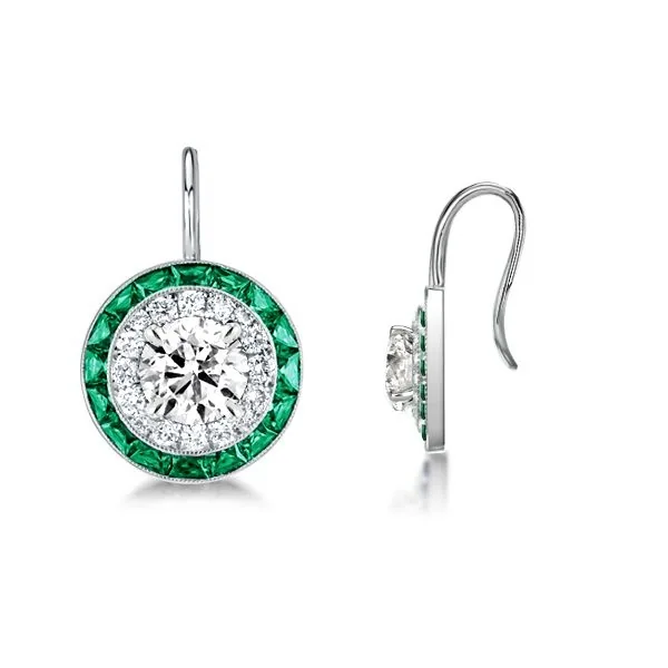 Handmade Emerald Sapphire Drop Earrings
