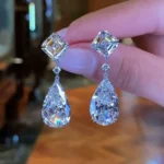 3.25CT Pear Cut Drop Earrings