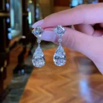 3.25CT Pear Cut Drop Earrings