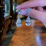3.25CT Pear Cut Drop Earrings