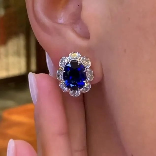 2.75 CT Bezel Set Sapphire Stud Earrings
