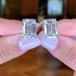 Handmade 2ct Emerald Cut Diamond Studs