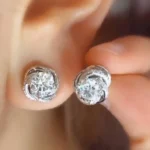 Handmade Knot of Love Sterling Silver Ear Studs Earrings
