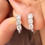 Fashion Three-stone Hoop Earrings