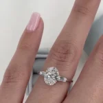 Handmade 3 CT Oval Cut Sterling Silver Engagement Ring