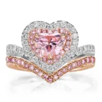 Handmade 1.5 CT Heart Cut Pink Diamond Engagement Ring