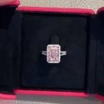 Handmade 3.5CT Radiant Cut Fancy Pink Engagement Ring