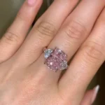 Handmade 3CT Radiant Cut Pink Engagement Ring in Sterling Silver