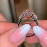 Handmade 3CT Radiant Cut Pink Engagement Ring in Sterling Silver