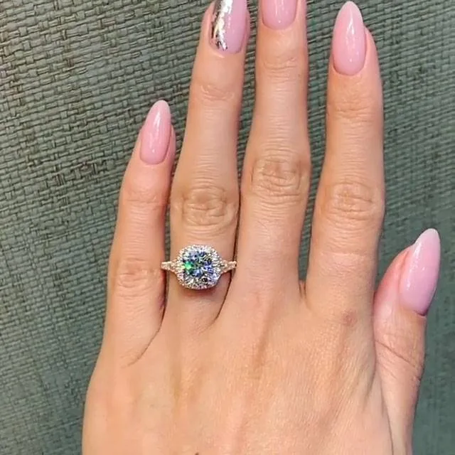 Handmade 2.5CT Cushion Cut Engagement Ring