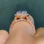 Handmade 2.5CT Cushion Cut Engagement Ring