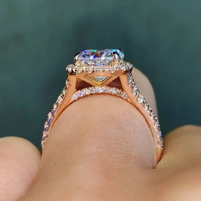 Handmade 2.5CT Cushion Cut Engagement Ring