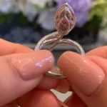 Handmade 1.5 CT Fancy Pink Marquise Cut Enagement Ring
