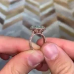 Handmade 2 CT Green Radiant Cut Enagement Ring