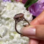 Handmade 4 CT Fancy Pink Cushion Cut Enagement Ring