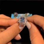Handmade 3.0 CT Radiant Cut Fancy Blue Enagement Ring
