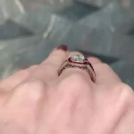 Handmade 1.5CT Sterling Silver Engagement Ring with a Ruby Calibre Halo