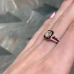 Handmade 1.5CT Sterling Silver Engagement Ring with a Ruby Calibre Halo