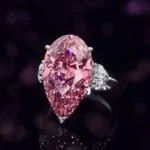 Handmade 5CT Pear Cut Pink Sapphire Engagement Ring