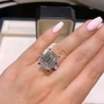Handmade 5 CT Emerald Cut Engagement Ring