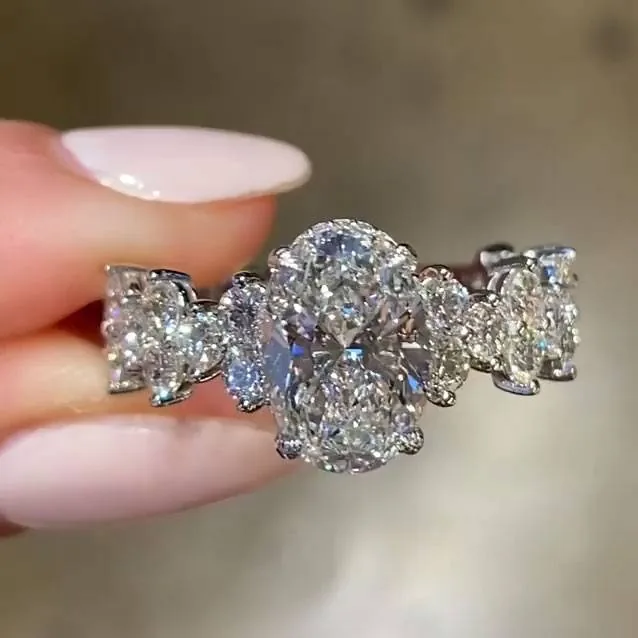 Handmade 2.5 CT Oval Cut Diamond Engagement Ring