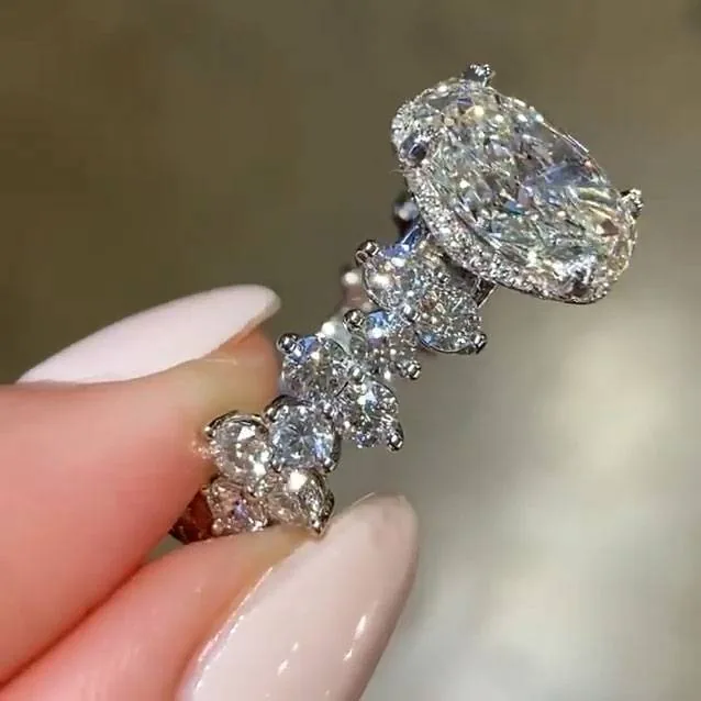 Handmade 2.5 CT Oval Cut Diamond Engagement Ring
