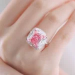 Handmade 3.5 CT Cushion Cut Pink Sapphire Engagement Ring