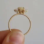 Handmade 1.0 CT Oval Cut Fancy Yellow Diamond Engagement Ring