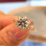 Handmade 1 CT Round Cut Lab-created Gemstone Engagement Ring