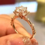 Handmade 1 CT Round Cut Lab-created Gemstone Engagement Ring